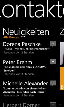 Neuigkeiten im Kontakte-Hub