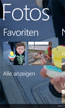 Ihre Lieblingsfotos im Fotos-Hub