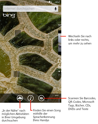 Suchen im Internet mit Windows Phone