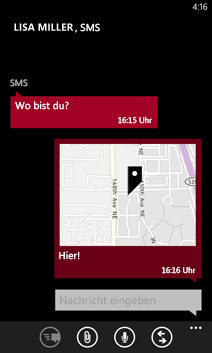 Einfügen einer Position mit Windows Phone 8