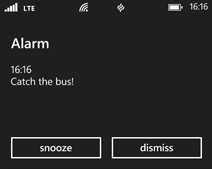 Alarm notification on Windows Phone 8