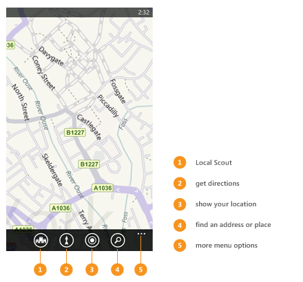 Maps with icons explained