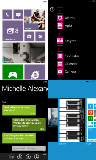 Start, App list, Messaging and App switcher with accent colours