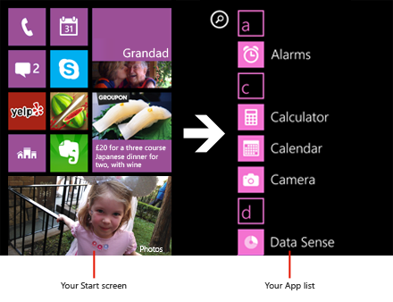 Windows Phone App list