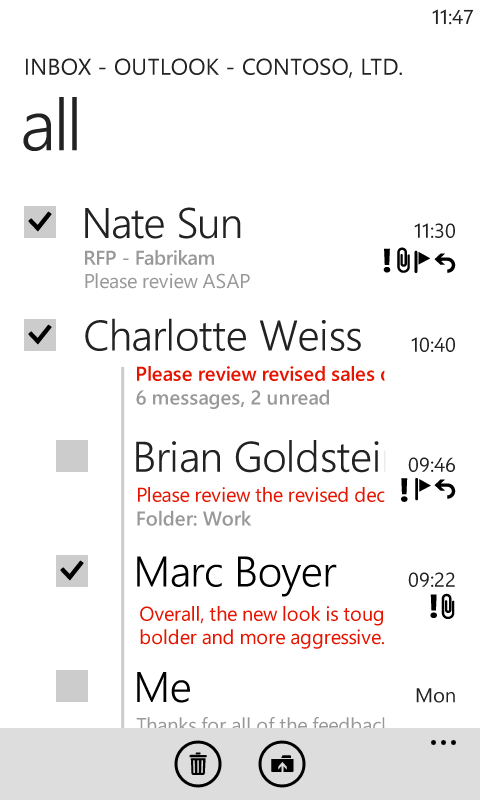 Email on Windows Phone