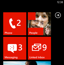 Start screen with Linked inbox Tile