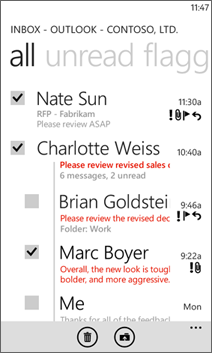 Selecting multiple emails