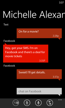Image of a thread in Messaging