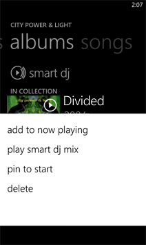 Tap-and-hold menu