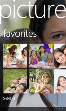 Favorites in the Pictures Hub