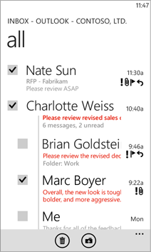 Email on Windows Phone
