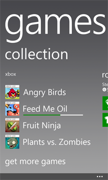 Your games collection on your phone
