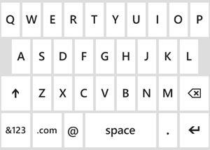 Keyboard with @ and .com