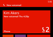 Start screen with large Phone Tile