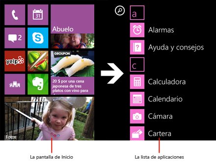 Lista de aplicaciones