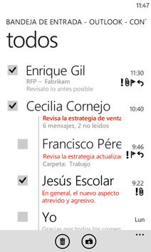 Correo electrónico en Windows Phone