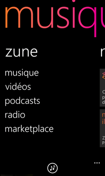 Écran de Zune