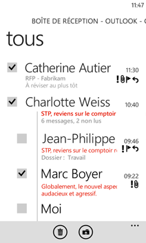 Messagerie électronique sur Windows Phone