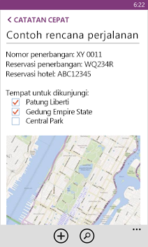 OneNote di Windows Phone 8