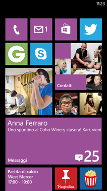 Schermata Start di Windows Phone 7.8