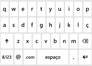 Teclado com @ e .com