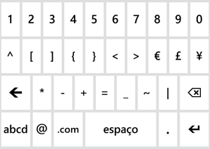 Teclado com mais símbolos