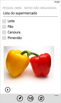 Arquivo do OneNote aberto