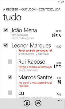 E-mail no Windows Phone