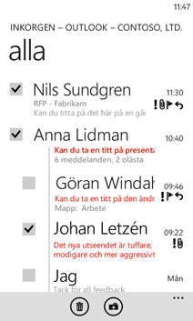 E-post på Windows Phone