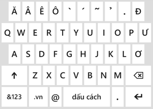 Keyboard with @ and .com
