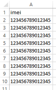 Input CSV example